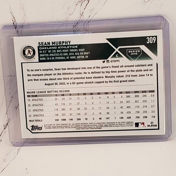 2023 Topps Series 1 #309 Sean Murphy Rainbow Foil Oakland Athletics - Picture 3 of 4